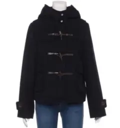 LINDSAY ショートダッフルコート　ネイビー紺色　ウール混　スクール　通学