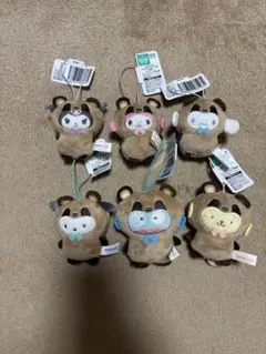 新品　サンリオ　どうぶつ着ぐるみマスコット　たぬき編　コンプリート　６種類