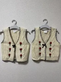 ZARA ニットベスト　アイボリー　2-3歳　98サイズ 2点