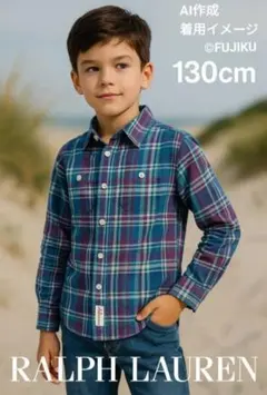 ラルフローレン チェック柄 長袖シャツ キッズ 130cm カジュアル 春秋