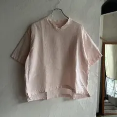美品 2 eskandar エスカンダー 半袖 リネン カットソー 薄ピンク 美品 2 eskandar エスカンダー 半袖 リネン カットソー 薄ピンク