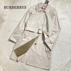 未使用タグ付 バーバリーズ ステンカラーコート 金ボタン ノバチェック コットン