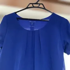 オリヒカ ロイヤルブルー ブラウス 半袖 L シフォンのサムネイル