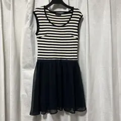 ミニワンピース　ボーダー　シフォン
