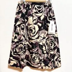 未使用 ミラショーン 花柄スカート40 シルク混　定価34650円　日本製のサムネイル