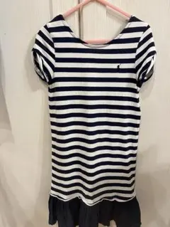 刺繍入りストライプワンピース（半袖）　ラルフローレン
