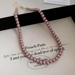 ボールチェーンネックレス ピンク ネックレス 40cm~48cm レディース