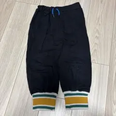 ロングパンツ ブラック 裾リブ配色