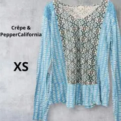 Crêpe & PepperCaliforniaターコイズ柄長袖カットソーXS
