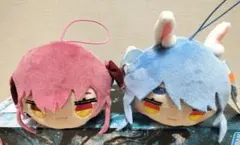 ホロライブ　寝そべりミニマスコット　宝鐘マリン＆兎田ぺこら