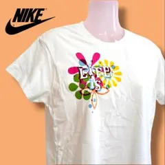 S■ NIKE ナイキ レディース カラフル ロゴ プリント Tシャツ L 白のサムネイル