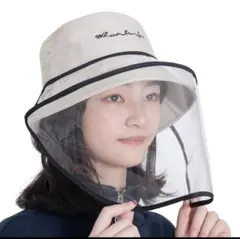 レディースバイザー ハット 帽子 使い方2way フェイスカバー