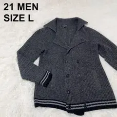 フォーエバー21MEN ニットカーディガン ジャケット ダブルボタン（9919）のサムネイル