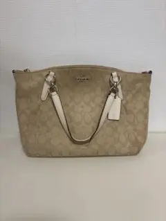 Coach ショルダーバッグ ベージュ ロゴ入り
