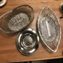 メタル製オーバル型バスケットセット