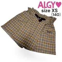 【XS140】美品 ALGY チェック柄ショートパンツ キャメル