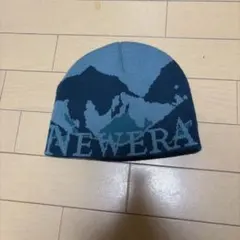 NEW ERA ニット帽 ビーニー ブルー系 山岳柄のサムネイル