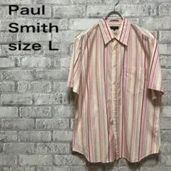 【Paul Smith】ポールスミス 半袖シャツ ストライプ Lサイズ お洒落のサムネイル