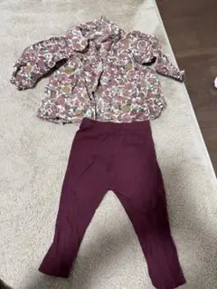 H&M ベビー花柄シャツ　レギンス　80サイズ