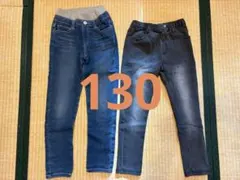 デニムブルー・ダークグレー 長ズボン2点セット