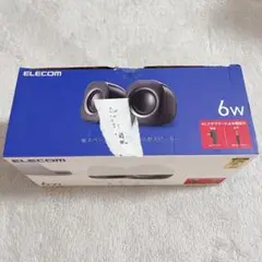 【☆-25】ELECOM 小型ステレオスピーカー 6W ACアダプター式ブラック