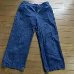 値下げしました！デニムワイドパンツ 濃い青ＬLサイズ