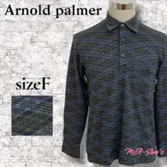 ☆美品☆ Arnold palmer 長袖 ポロシャツ 総柄 日本製 L相当