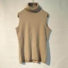 COMME CA ISM ニット M ベージュ タートルノースリーブ