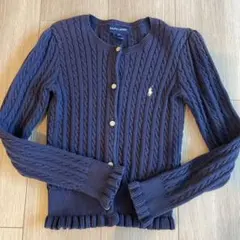 Ralph Lauren ネイビー ケーブルニットカーディガン 6X