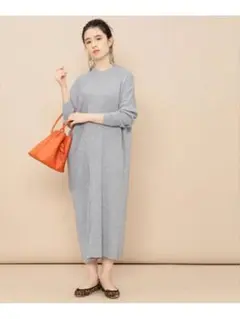 アダムエロペ　リブアシンメトリーワンピース　ニットワンピース