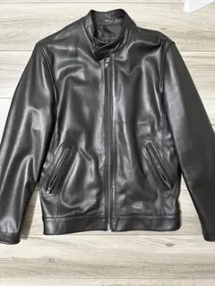 希少カラー✨　フォータイム　本革　ライダース　シングル　レザー　牛革　総裏地　M Haruf ライダースジャケット レザージャケット メンズ 本革 革