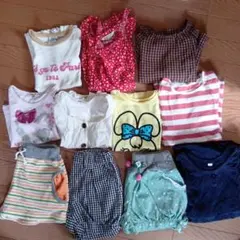 女の子夏服セット11点 100cm ワンピース、ブラウスTシャツ、ショートパンツ