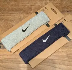 Nike Swoosh Headband 2本セット　グレー　ネイビー