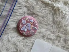 キャラクター刺繍バッジ ピンク
