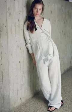 ZARA ストライプ　キモノ　シャツ　セットアップ