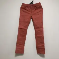 オレンジ スキニーパンツ レディース コットン混合
