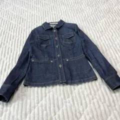 【a4242】SUIVI 美品 デニムジャケット M ペプラム 大人カジュアル