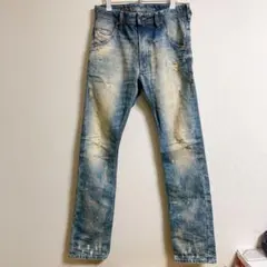 diesel krooley ダメージ加工　デニムパンツ　フェード　ヒゲ