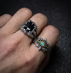 メンズ　ビンテージデザイン　シルバーリング　アメカジ　アクセサリー