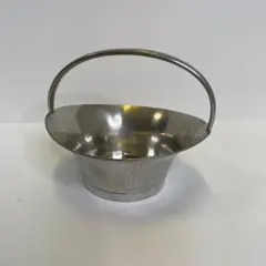 インドネシア ハンドメイド 銀色の金属容器 中古品 値下げしました。