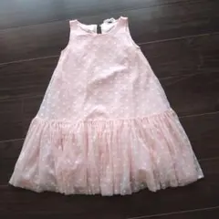 H&M ピンク ドット柄 ノースリーブワンピース 120