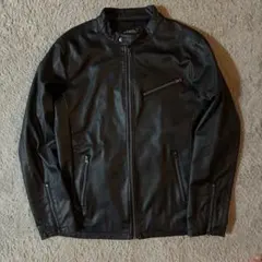 00's fake leather single riders jacket
