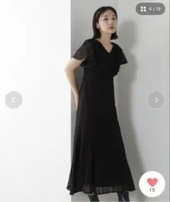 ナチュラルビューティーベーシック【新品タグ付き】未使用 ワンピース かぎ編み 黒のサムネイル