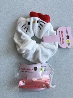 韓国ハローキティーふわふわシュシュ　ハローキティーヘアクリップ　新品未使用