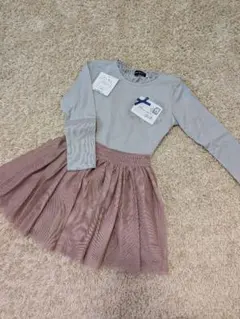 新品タグ付き BeBe べべ　長袖Tシャツカットソー　フリル襟