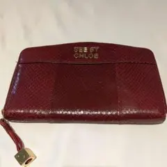 See By Chloe 長財布 ボルドー スネーク型押しのサムネイル