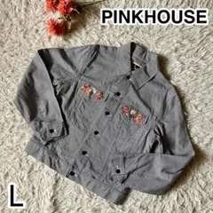 PINKHOUSE 千鳥格子柄　花刺繍ジャケット　L　バックプリントのサムネイル