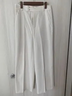 GU ホワイト ワイドパンツ(Lサイズ)