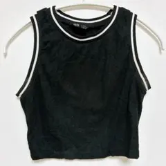 SHEIN ブラック タンクトップ 【S】 無地 黒 ショート丈 海外古着