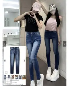 GRL グレイル ハイウエストスキニーデニムパンツ[cu114a]M ストレッチ